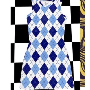 OMIGHTY Logo Argyle Mini Dress